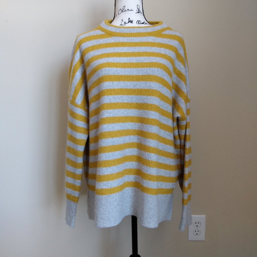 Joules Yellow and Gray Striped Sweater